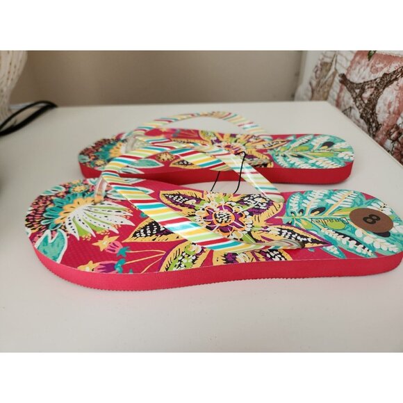 Vera Bradley Flip Flop Tropical Rumba Women's Sandals Size 7-8 - Picture 8 of 11
